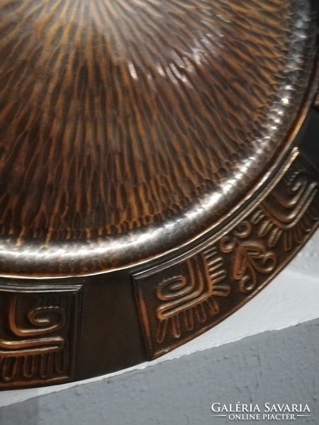Bronz iparművész nagy falidísz-asztalközép  33,5 cm -1,5 kg