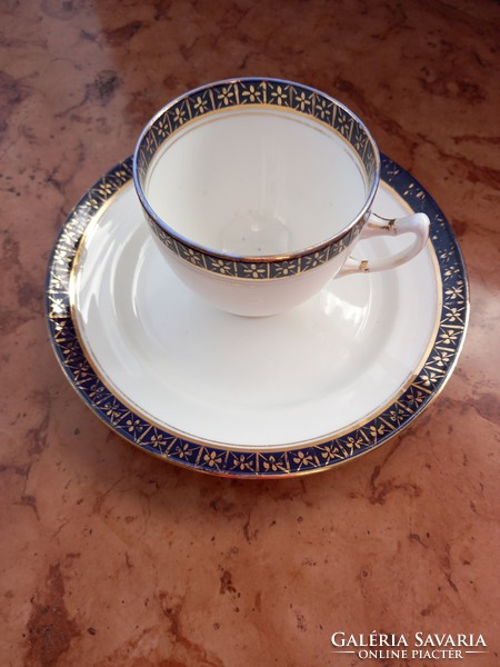 Chapmans longton cup + saucer, rare cobalt blue gold bone china