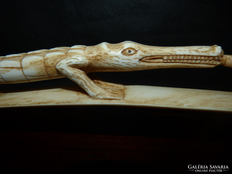 Antique carved elephant crocodile