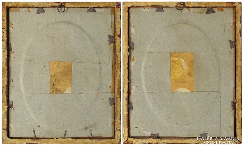 1H199 Smoking Children Framed Silk Picture Pair 21.5 X 18cm