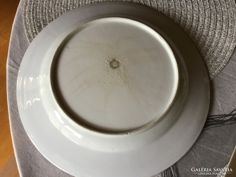 Fischer Emil antik porcelán tányér, 30 centis (204)