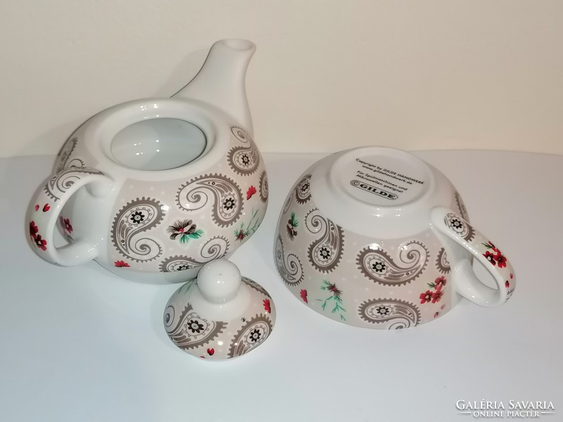 Gilde porcelán praktikus art deco mintás tea szett