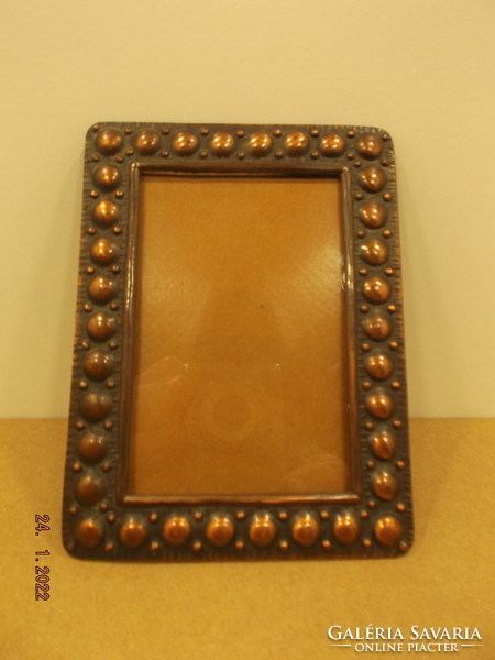 Old copper table picture frame - with glass plate --- 2 ---