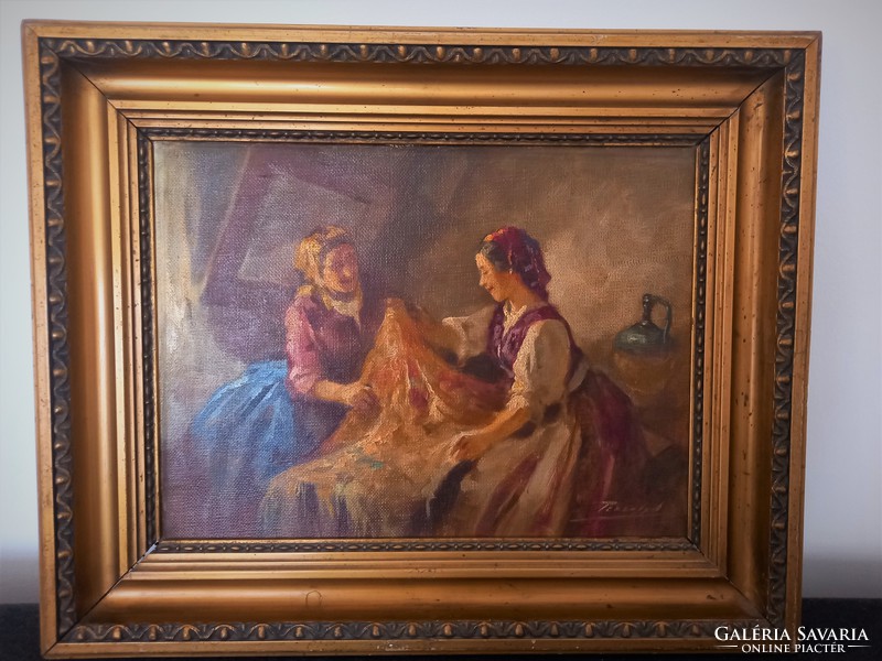 Antal - kelengye of Péczely, circa 1920 oil painting, life picture, folk