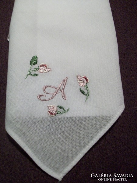 Beautiful hand embroidered monogrammed ornament handkerchief