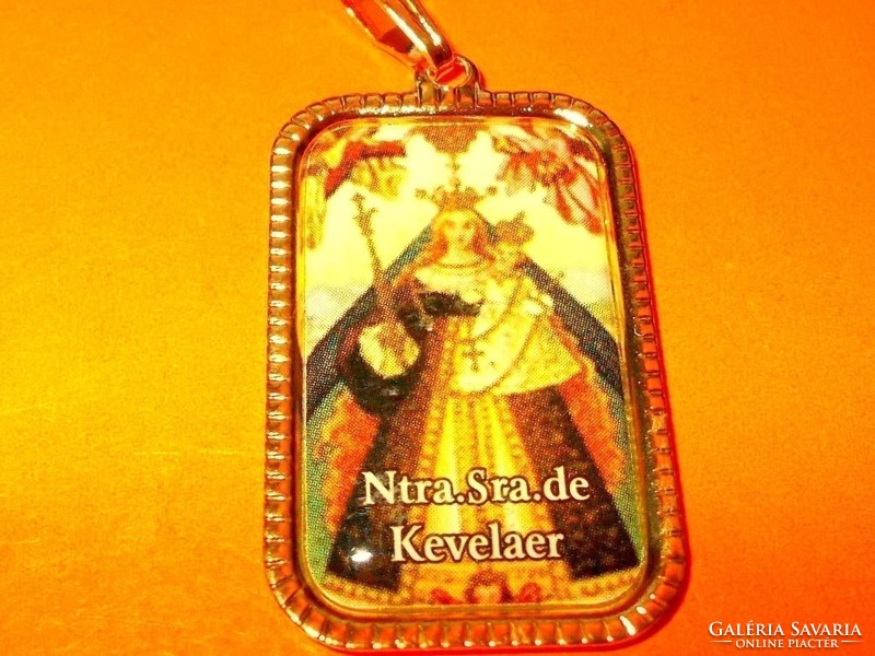 Virgin Mary apparition pilgrimage painting remembrance gold gold filled pendant 2