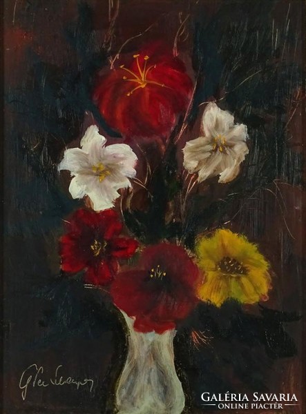 1H230 XX. századi magyar festő : Virágcsendélet