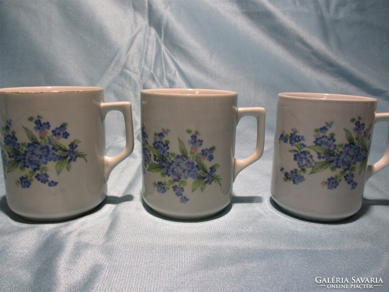 3 pcs zsolnay forget-me-not mug, cup