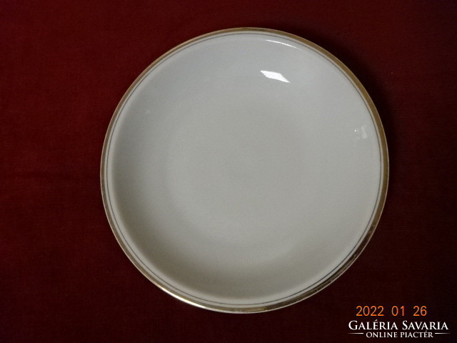 Lowland porcelain deep plate, gold edged, diameter 22.7 cm. He has! Jókai.