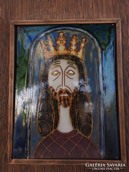 Szent István király - tűzzománc falikép