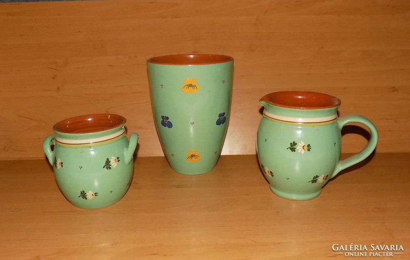 Glazed ceramic objects, 3 pieces in one vase, bastard, silk