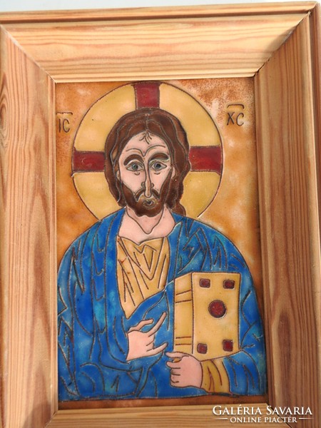 Czóbel Marianna Jézus Krisztus - rekeszzománc - tűzzománc kép