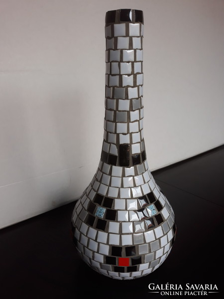 Különleges mozaikos váza a '60-70-es évekből