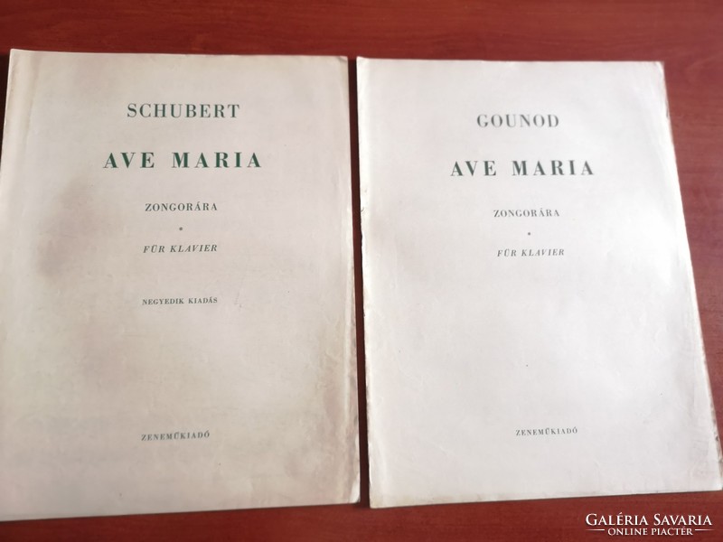 Gounod, schubert - ave maria, antique sheet music for piano 1951, 1955