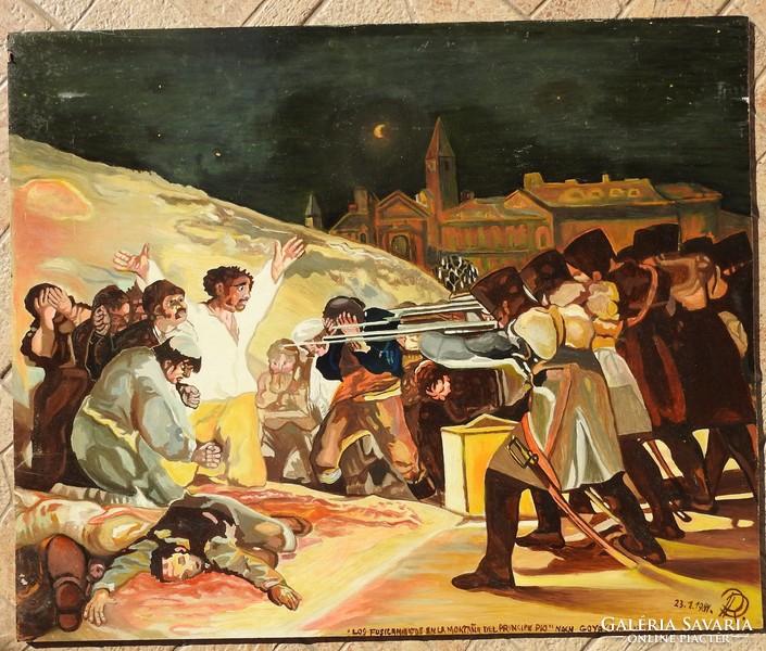 Execution of Madrid rebels following a painting by Francisco Goya _ a painting by a German contemporary painter