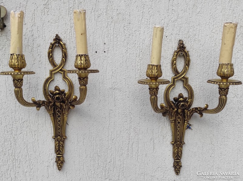 Beautiful antique wall lamp in pairs, wall candlestick, amazing elaboration braid