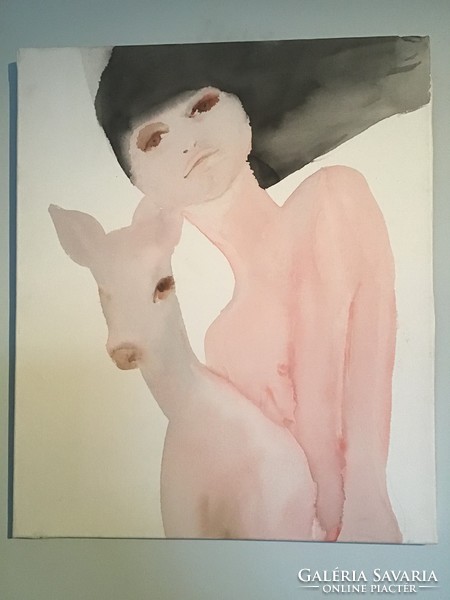 MOIZER ZSUZSA (1979-): Két test egy lélek XIII. 60x50 cm festmény