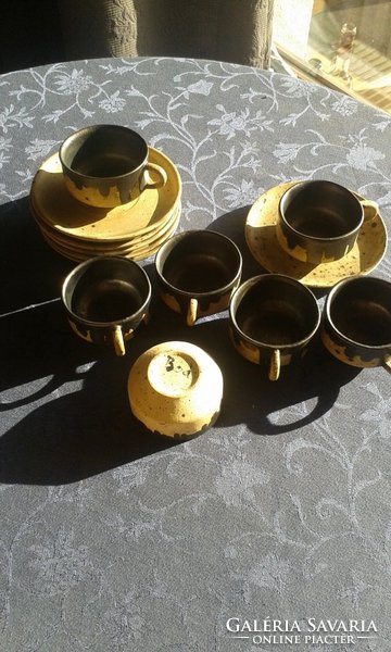 Bod Éva keramikus kávéskészlete, tökéletes állapotban