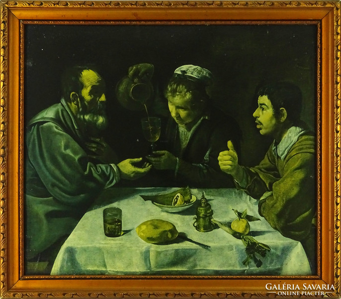 1H275 Diego Velazquez : Étkező parasztok 40 x 45.5 cm