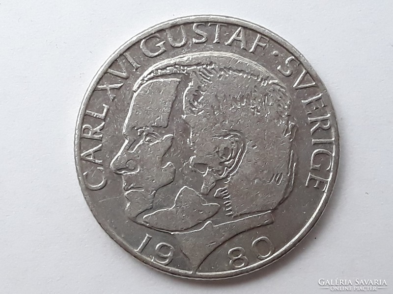 Sweden 1 krona 1980 coin - Swedish 1 krona 1980 foreign coin