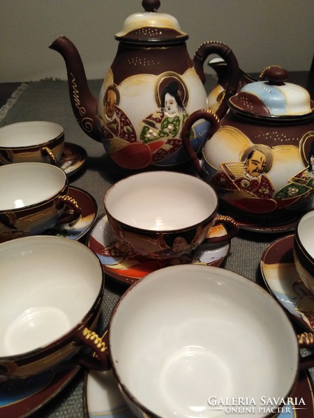 Kézi festett - keleti porcelán szett / kávés