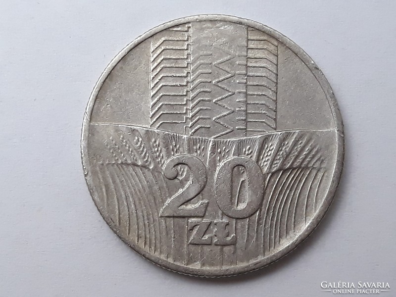 Lengyelország 20 Zloty 1974 érme - Lengyel 20 ZL 1974 külföldi pénzérme