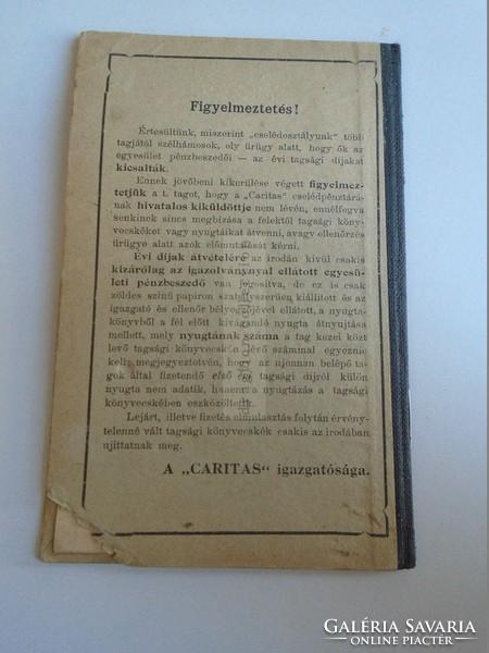 Za378a1 Book of the Caritas Self-Help Association's Maid-Relief Department 1900 Lajos Rapcsák - v.K. Hospital
