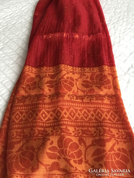 Indiai selyemsál ragyogó színekkel, 150 x 58 cm