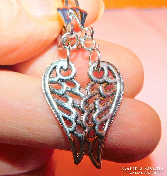 Angel wings tibetan silver vintage earrings
