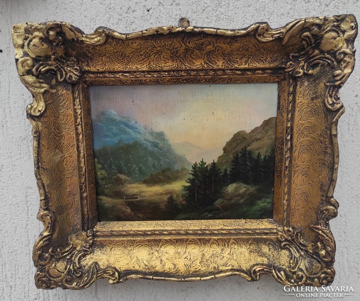 Meticulous, elaborate good quality painting landscape! Alpine style