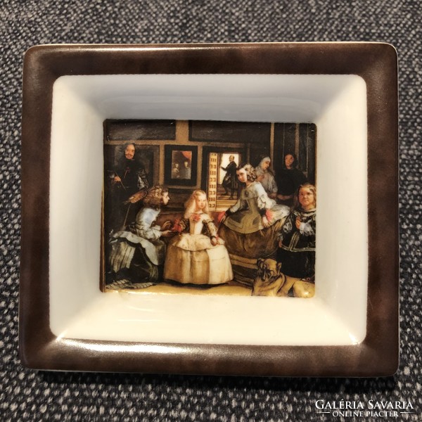 Giordano de Romano porcelán tálka Diego Velázquez: Az udvarhölgyek festményével
