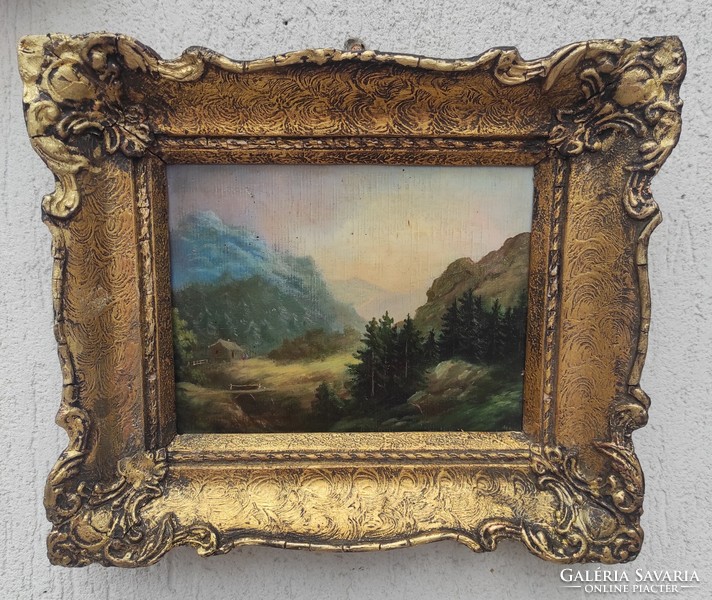 Meticulous, elaborate good quality painting landscape! Alpine style