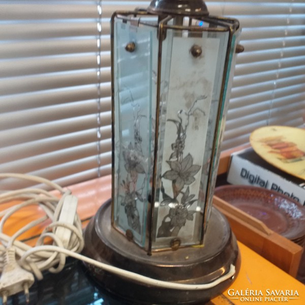 Retro table lamp with glass insert. 55 Cm.