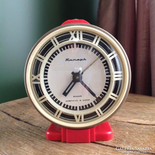 Old retro soviet mechanical alarm clock