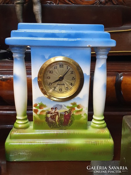 Antique painted table clock