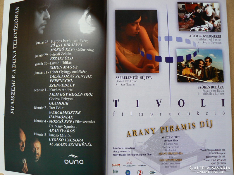 34. MAGYAR FILMSZEMLE BUDAPEST, 2003. JAN. 28.-FEBR. 4. MAGYAR-ANGOL NYELVŰ KIADVÁNY, KÖNYV
