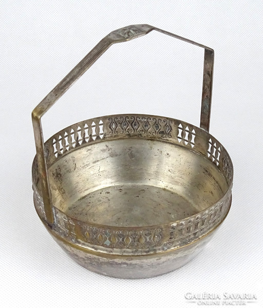 1H383 antique silver plated candy basket offering 13.5 Cm