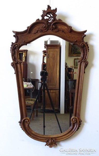 1H347 old Viennese baroque mirror 113 x 63 cm