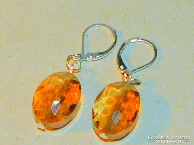 Gold luster crystal drop pearl earrings
