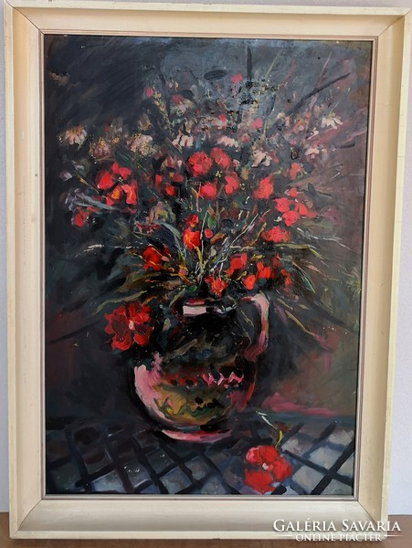 FK/159 - Ismeretlen festőművész – Virágcsendélet című festménye