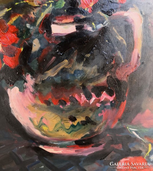 FK/159 - Ismeretlen festőművész – Virágcsendélet című festménye