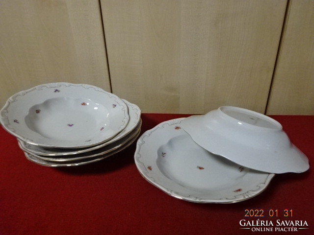 Zsolnay porcelain antique deep plate, six pieces for sale. He has! Jókai.