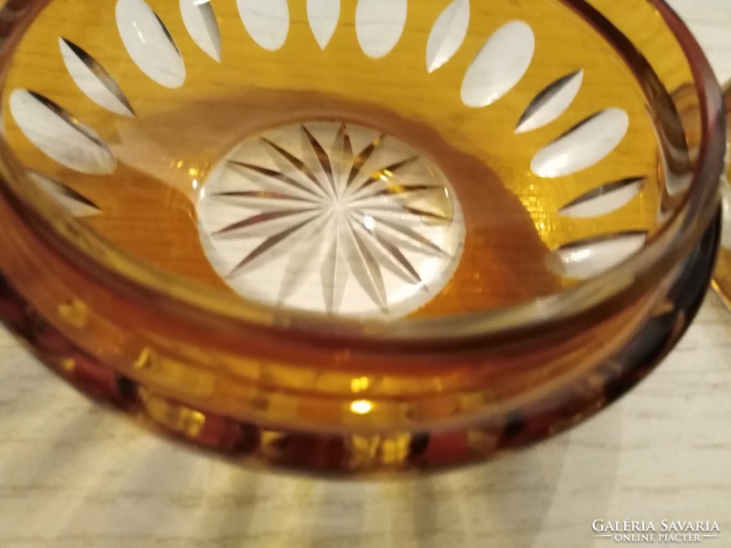 Amber color - glass bonbonier, storage