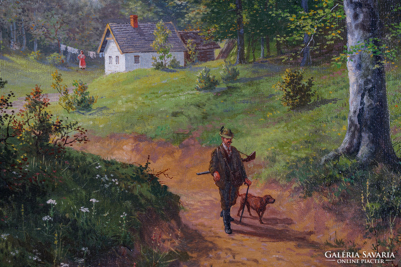 Attributed to Emil Niemetz: hunter on the forest road