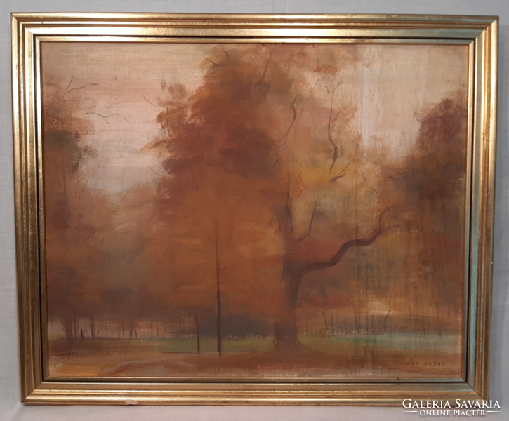 Antal Diósy: autumn forest - watercolor - original