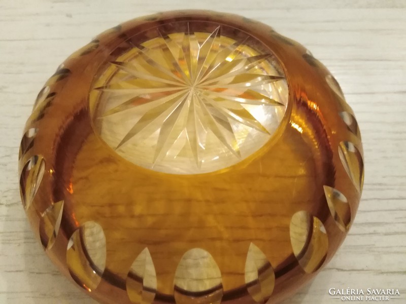Amber color - glass bonbonier, storage