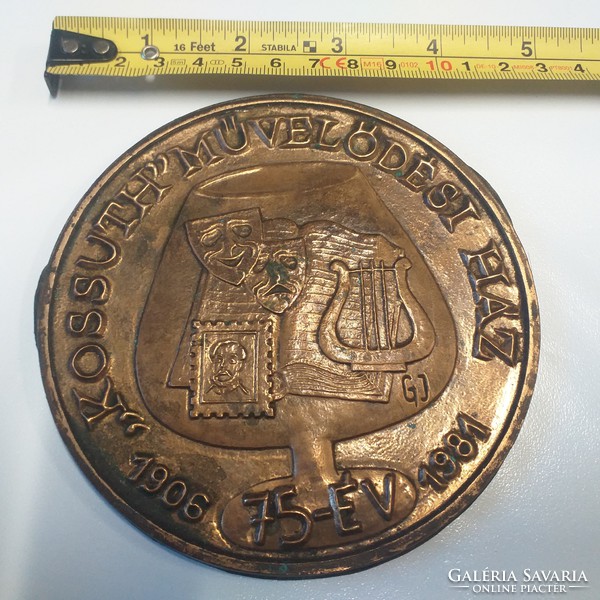 János Garamkeszi bronze, copper one-sided plaque, coin.
