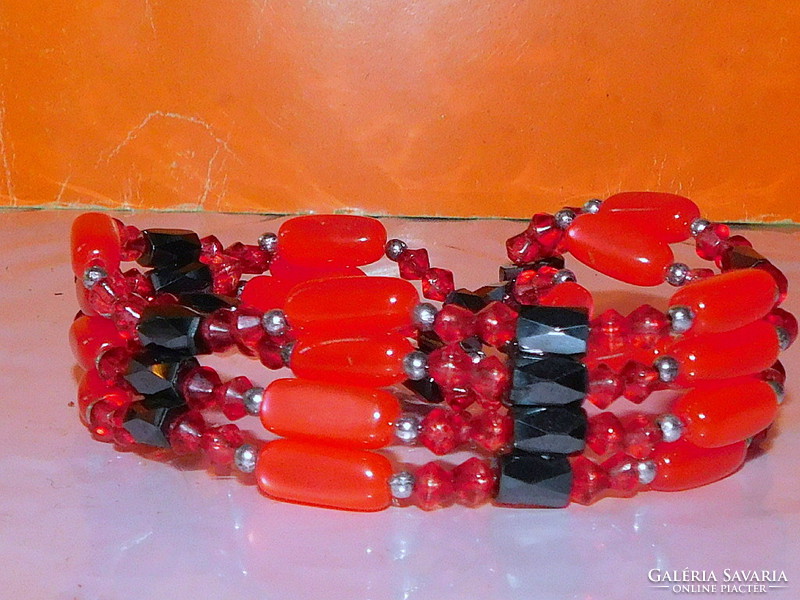 Red Pearl Hematite Necklace Bracelet with Magnetic Healing 90cm