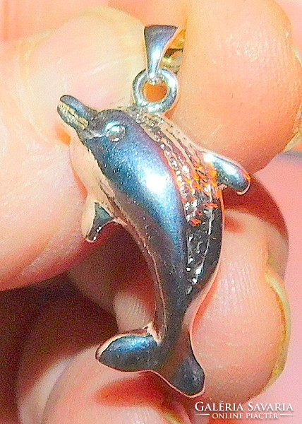 Jumping dolphin white gold gold filled pendant