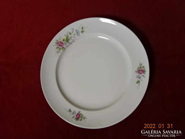 Lowland porcelain flat plate decorated with a bouquet of flowers. He has! Jókai.
